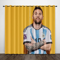 Lionel Messi Curtains Pattern Blackout Window Drapes (Online Order Only)