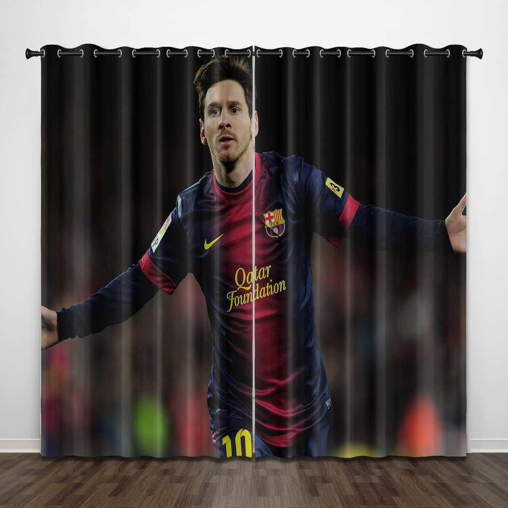 Lionel Messi Curtains Pattern Blackout Window Drapes (Online Order Only)