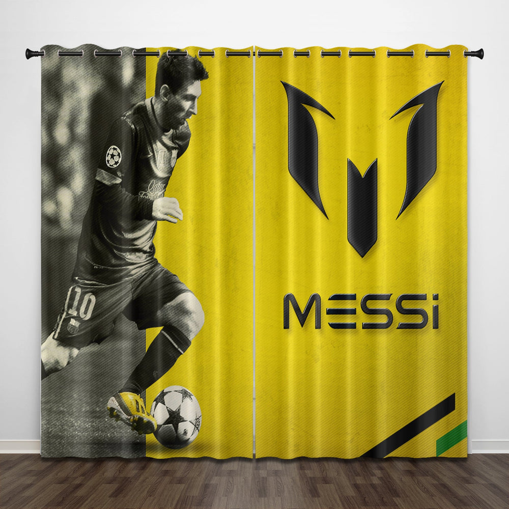 Lionel Messi Curtains Pattern Blackout Window Drapes (Online Order Only)