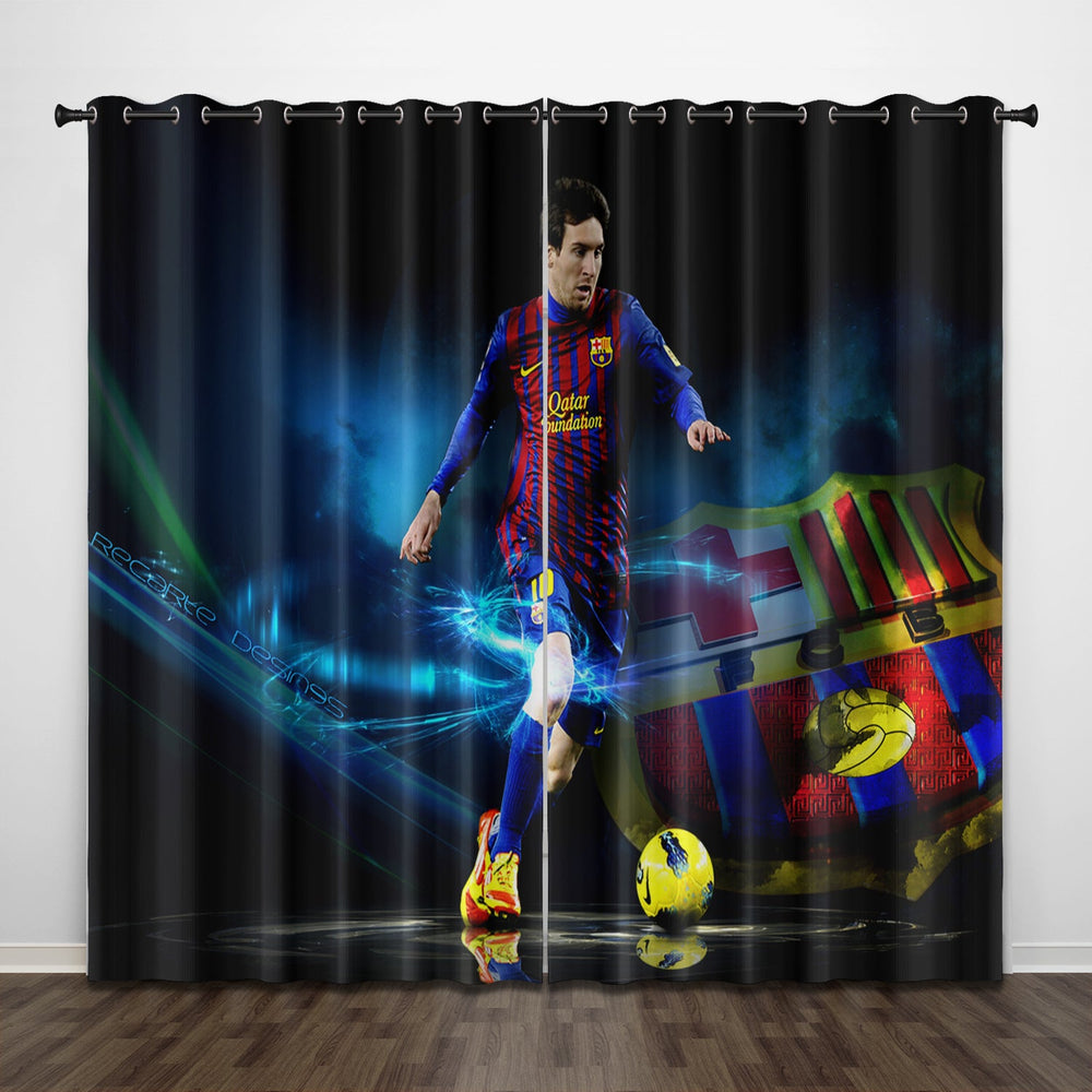 Lionel Messi Curtains Pattern Blackout Window Drapes (Online Order Only)