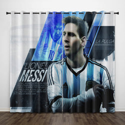 Lionel Messi Curtains Pattern Blackout Window Drapes (Online Order Only)