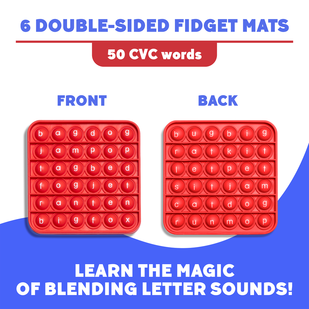 6 Extra CVC Fidget Mats (Word Pop) (Online Order Only)