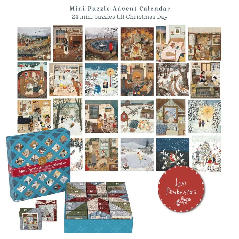 Loré Pemberton Advent Calendar - 24 Set of 100 Piece Mini Jigsaw Puzzles NYPC