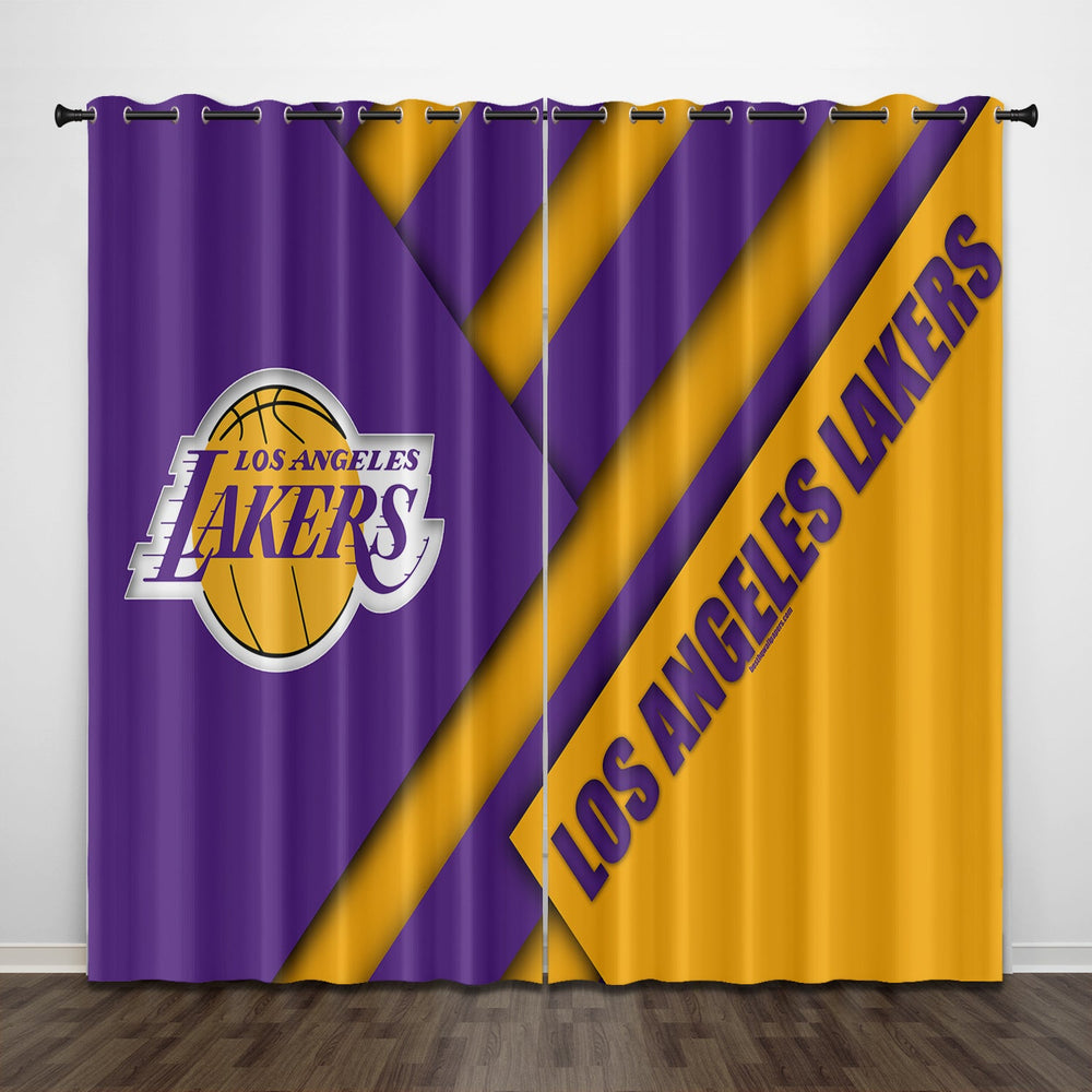 Los Angeles Lakers Curtains Pattern Blackout Window Drapes (Online Order Only)
