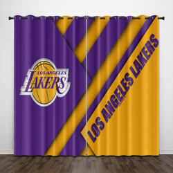 Los Angeles Lakers Curtains Pattern Blackout Window Drapes (Online Order Only)