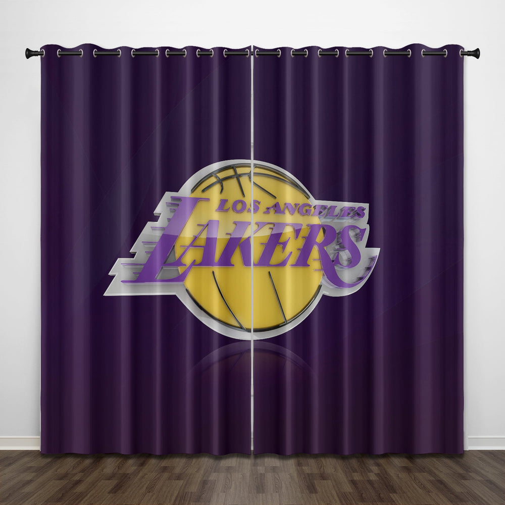 Los Angeles Lakers Curtains Pattern Blackout Window Drapes (Online Order Only)