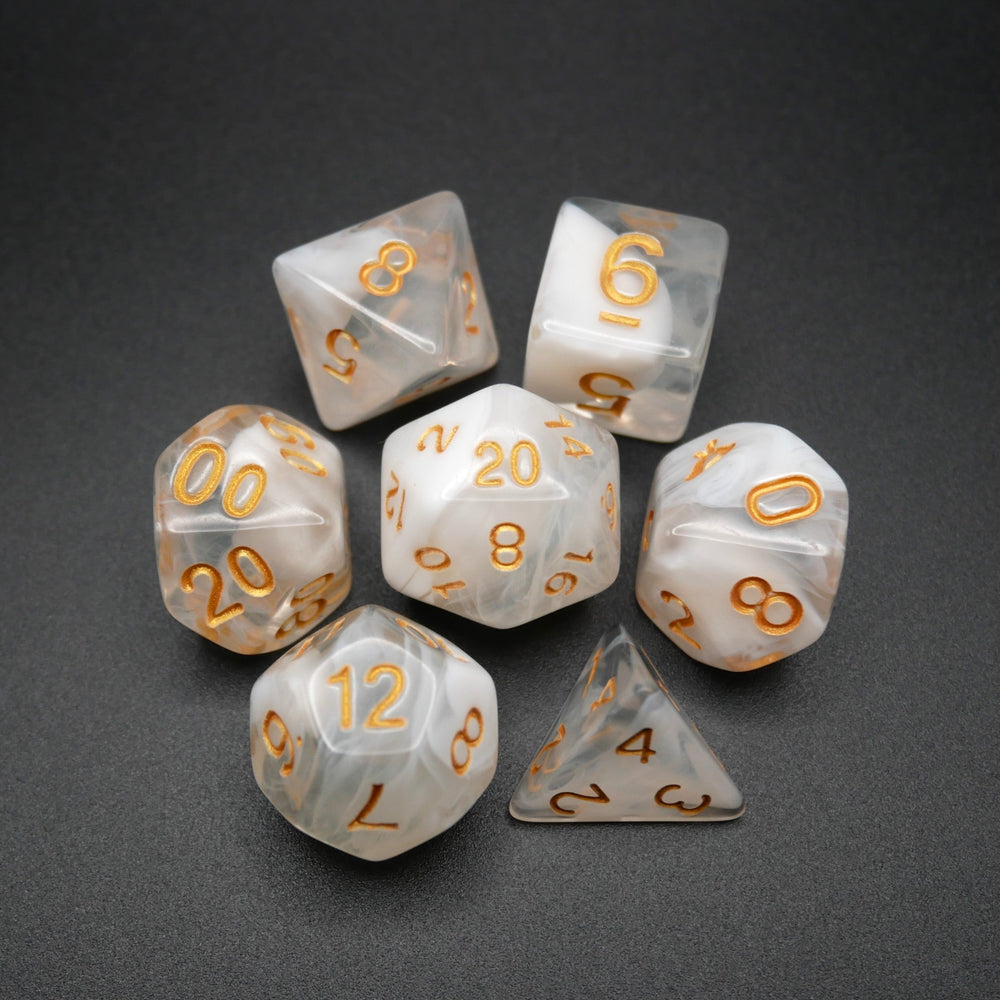 Lost Memories - 7 Piece DnD Dice Set | Acrylic RPG Gaming Dice (ONLINE ORDER ONLY)
