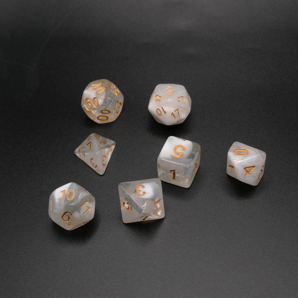 Lost Memories - 7 Piece DnD Dice Set | Acrylic RPG Gaming Dice (ONLINE ORDER ONLY)