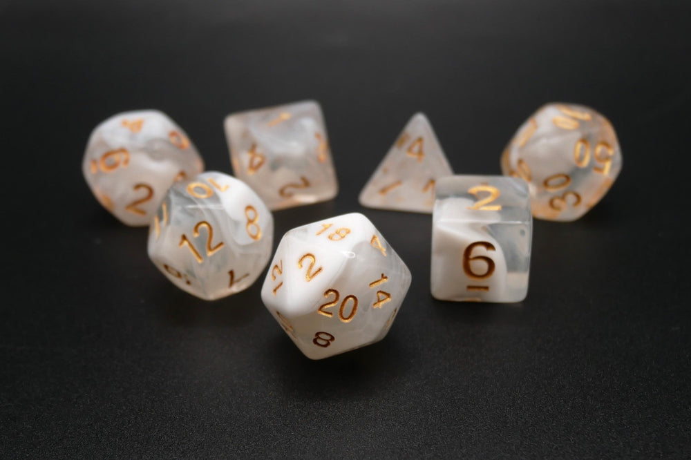 Lost Memories - 7 Piece DnD Dice Set | Acrylic RPG Gaming Dice (ONLINE ORDER ONLY)