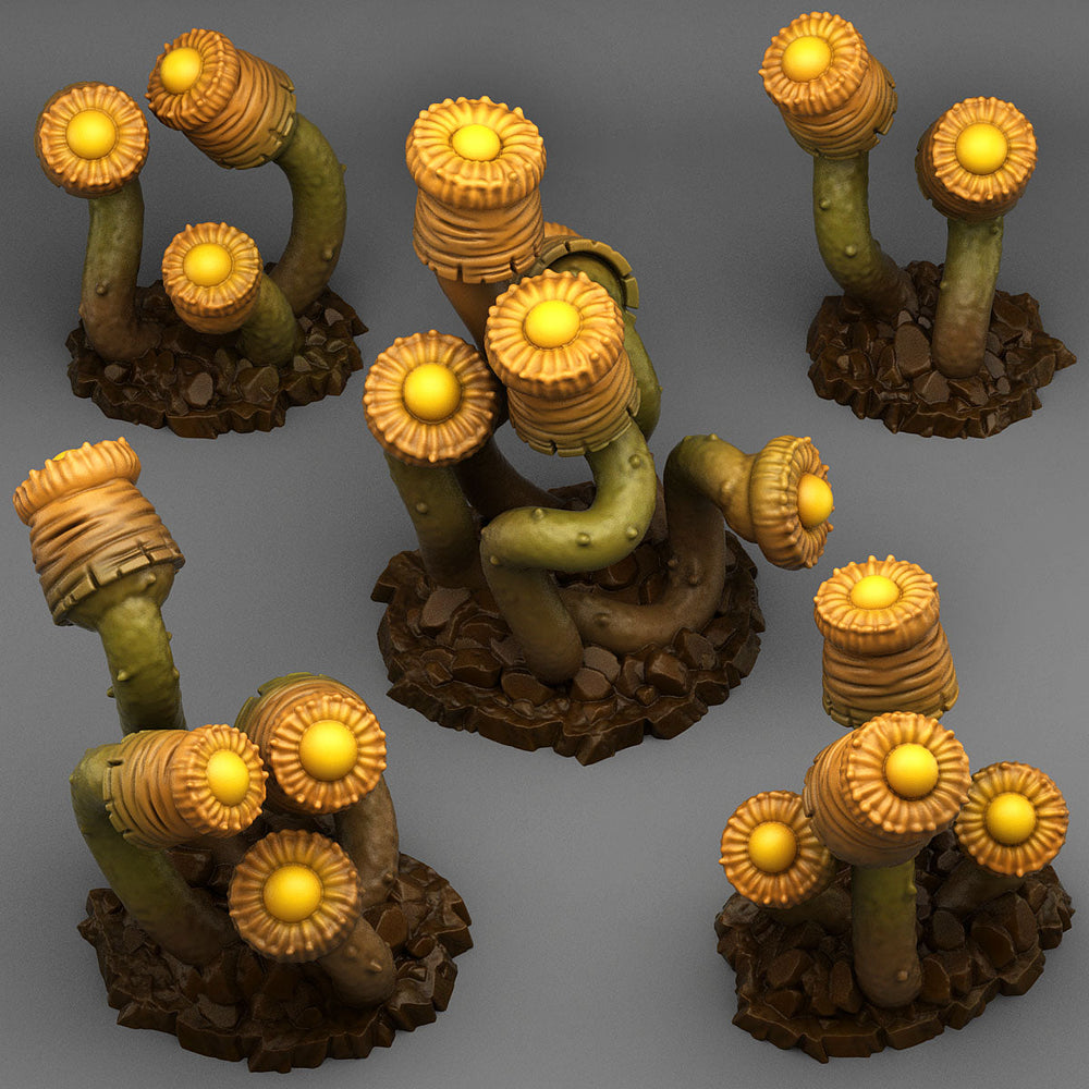 3D Printed Fantastic Plants and Rocks Luminous Plants 28mm - 32mm D&D Wargaming (Online Only)