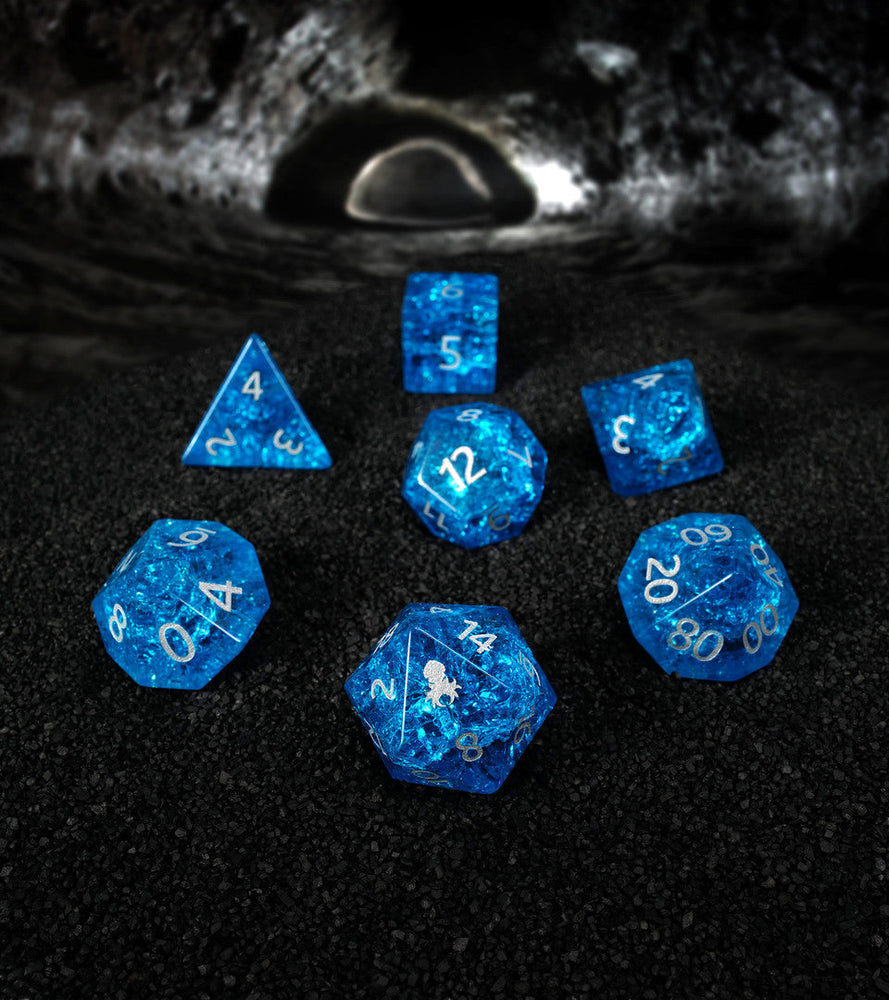 Kraken Dice Cracked Glass 7pc Dice Set (ONLINE ORDER ONLY)