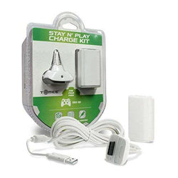 Stay N Play Controller Charge Kit - Xbox 360 (WHITE) (Online Order Only)
