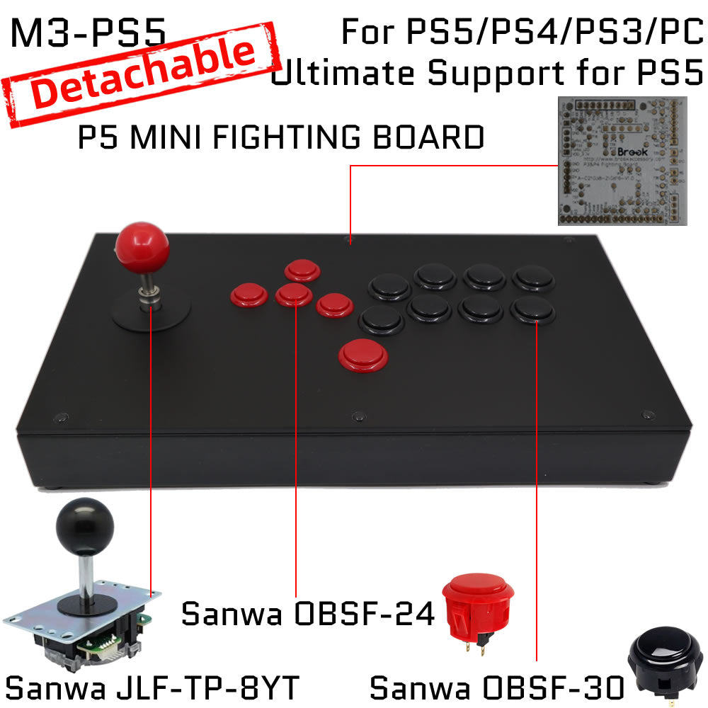 FightBox M3 All Button Leverless Arcade Game Controller for PC/PS/XBOX/SWITCH (Online Only)