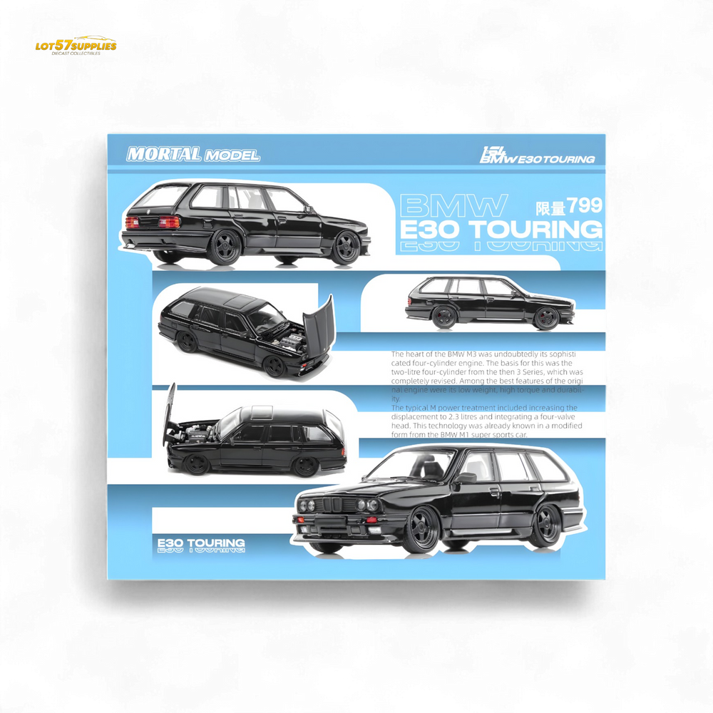 (Pre-Order) Mortal BMW E30 Crock - Openable Hood - Cambered in Full Black 1:64 (ONLINE ORDER ONLY)
