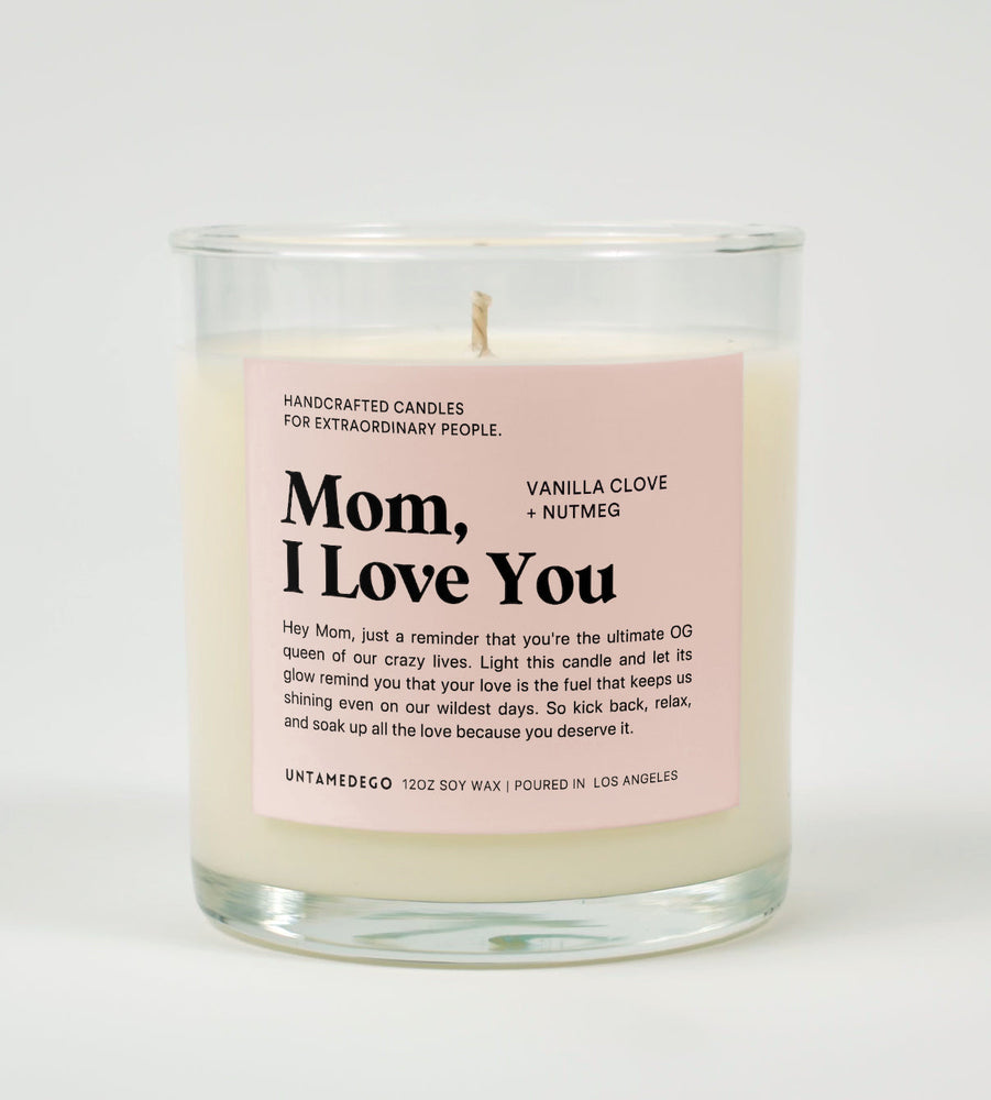 Mom I Love You Glass Candle (ONLINE ORDER ONLY)