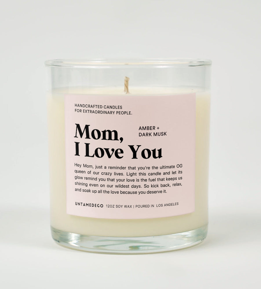 Mom I Love You Glass Candle (ONLINE ORDER ONLY)