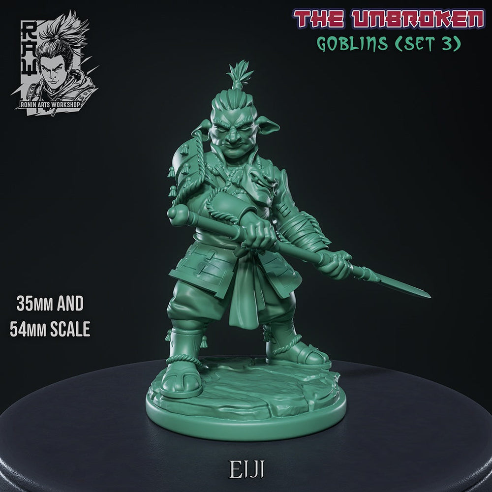 Eiji the Lancer – Goblin Fighter – Resin Tabletop Miniature (ONLINE ORDER ONLY)