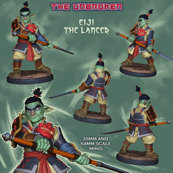 Eiji the Lancer – Goblin Fighter – Resin Tabletop Miniature (ONLINE ORDER ONLY)