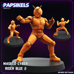 3D Printed Papsikels Masked Cyber Rider Blue Nov 2024 Cyberpunk 28mm 32mm (Online Only)