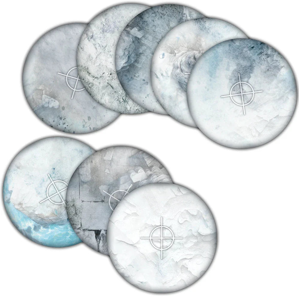 Terrain Crate: Objective Templates - 40mm + 6″ diameter - Snowfield