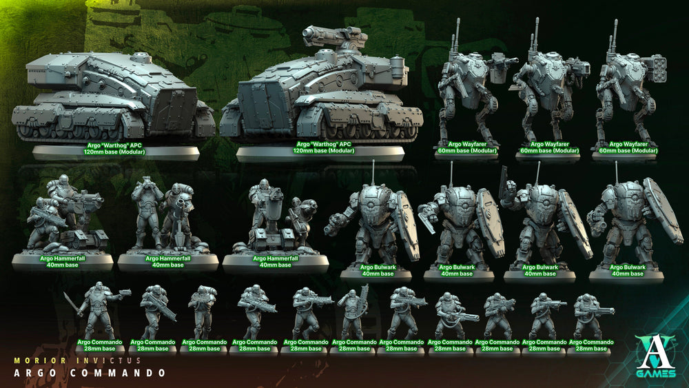 3D Printed Archvillain Games Argo Hammerfall Morior Invictus Argo Commando 28 32mm D&D (Online Only)