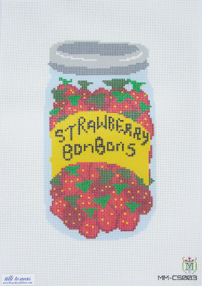 Strawberry Bonbons Needlepoint Canvas – 9"x5", 13 Mesh by Misty Morrow (ONLINE ORDER ONLY)