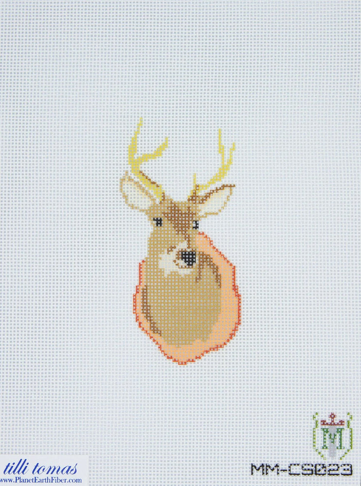 Mounted Deer Head Needlepoint Canvas – 2"x4", 18 Mesh by Misty Morrow (ONLINE ORDER ONLY)