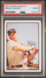 Graded 2021 Topps X Mantle Mickey Mantle #6 1953 Bowman Reprint Baseball Card PSA 10 Gem Mint (ONLINE ORDER ONLY)