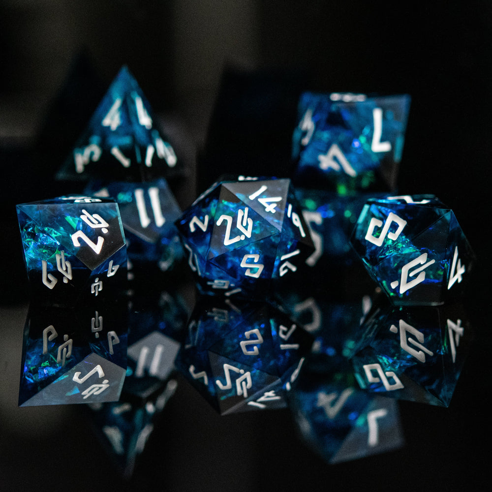 Moonbeam Sharp-Edged Resin Dice Set (ONLINE ORDER ONLY)