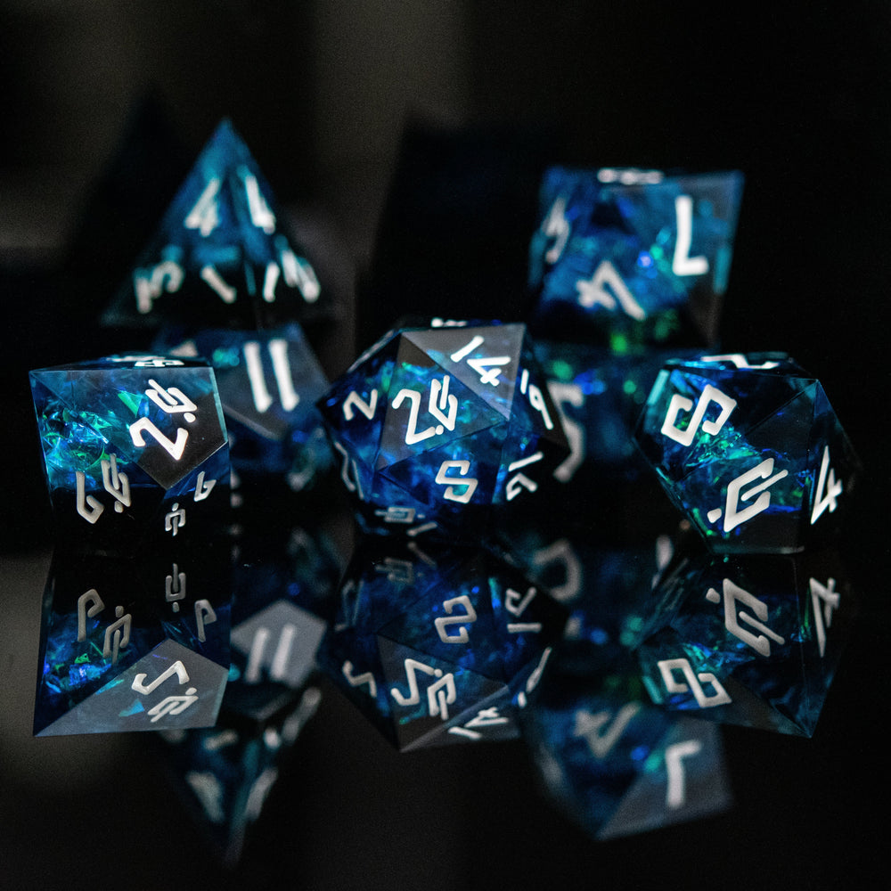 Moonbeam Sharp-Edged Resin Dice Set (ONLINE ORDER ONLY)