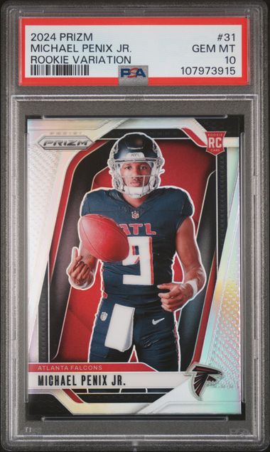 Graded 2024 Panini Prizm Rookie Variation Michael Penix Jr #31 Rookie RC Football Card PSA 10 Gem Mint (ONLINE ORDER ONLY)