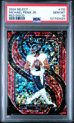 Graded 2024 Panini Select Michael Penix Jr #110 /49 Red Disco Rookie RC Football Card PSA 10 Gem Mint (ONLINE ORDER ONLY)