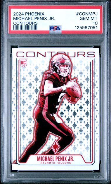 Graded 2024 Panini Phoenix Michael Penix Jr #CONMPJ Contours Rookie RC Football Card PSA 10 Gem Mint (ONLINE ORDER ONLY)