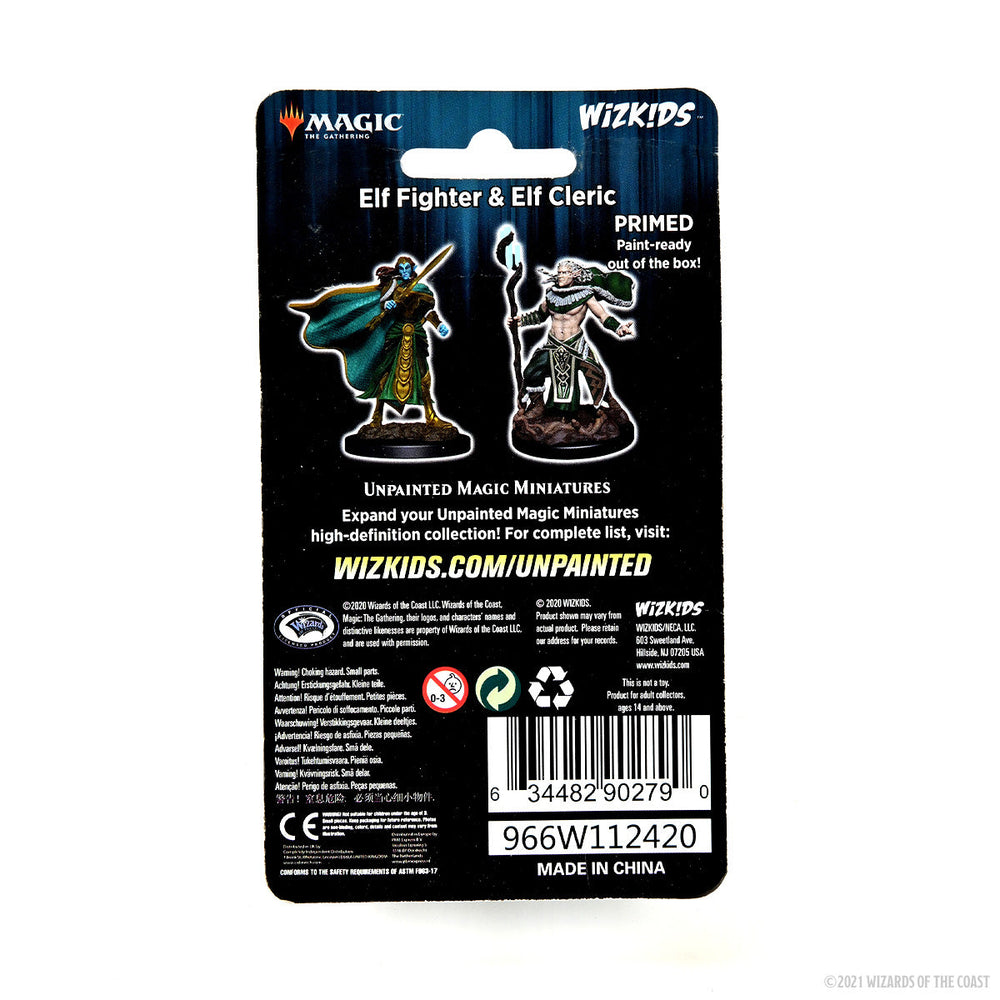 Magic: the Gathering - Unpainted Miniatures - Elf Fighter & Elf Cleric (ONLINE ORDER ONLY)