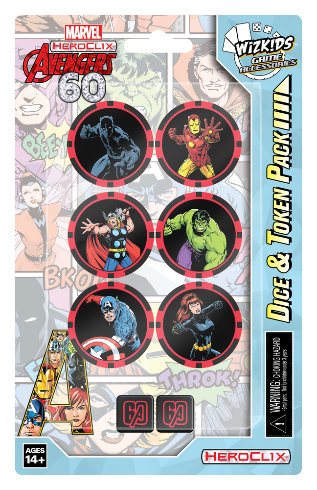 HeroClix: Avengers 60th Anniversary Dice and Token Pack (ONLINE ORDER ONLY)