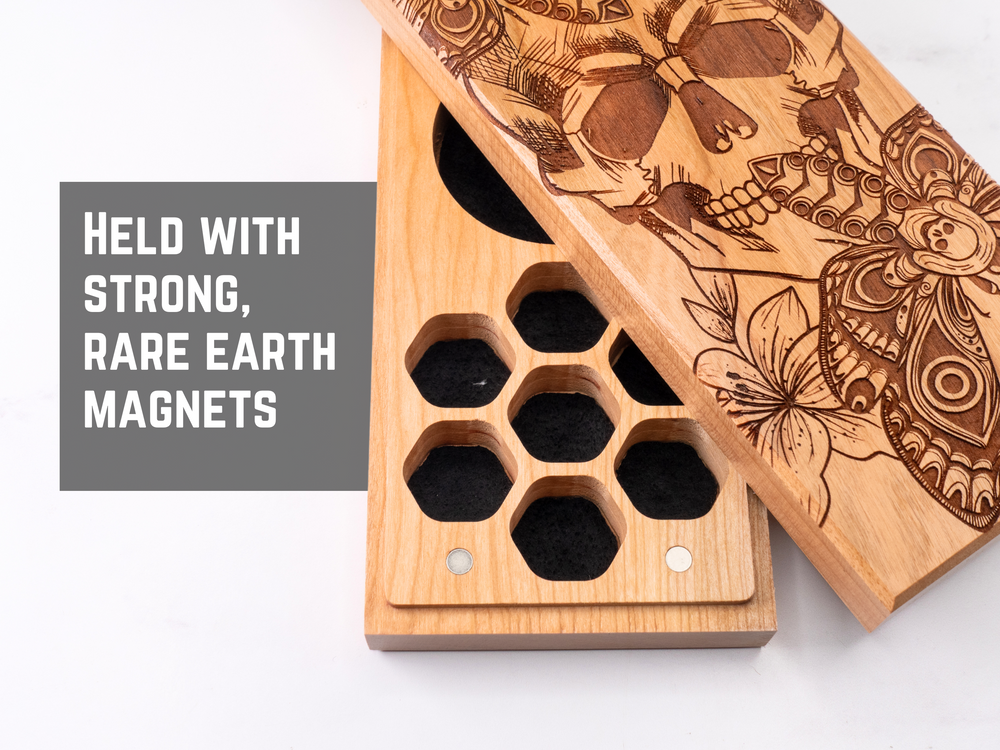 Death Head Moth | Engraved Dual Hex Dice Vault (ONLINE ORDER ONLY)