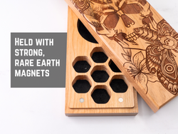 Death Head Moth | Engraved Dual Hex Dice Vault (ONLINE ORDER ONLY)