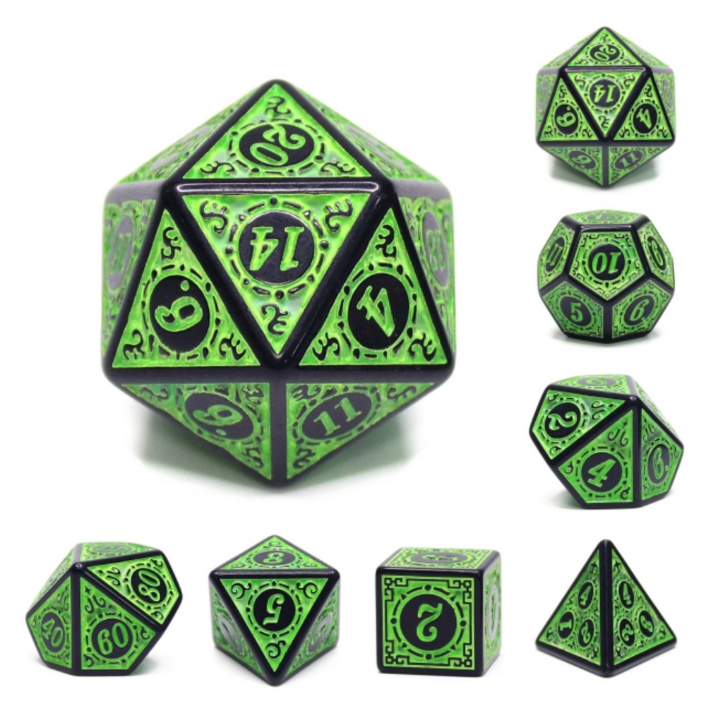 Magic Flame - Green RPG Dice Set (ONLINE ORDER ONLY)