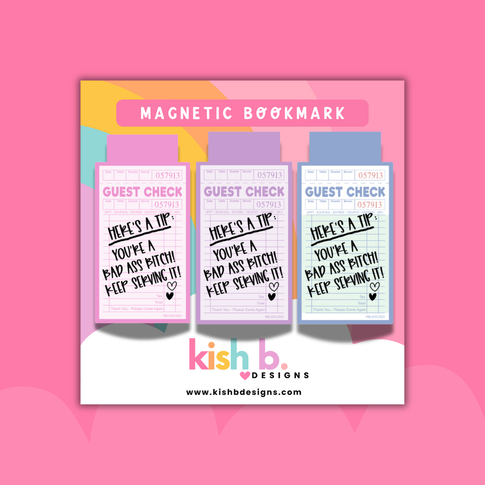 Guest Check: Here's a Tip| Magnetic Bookmark (ONLINE ORDER ONLY)
