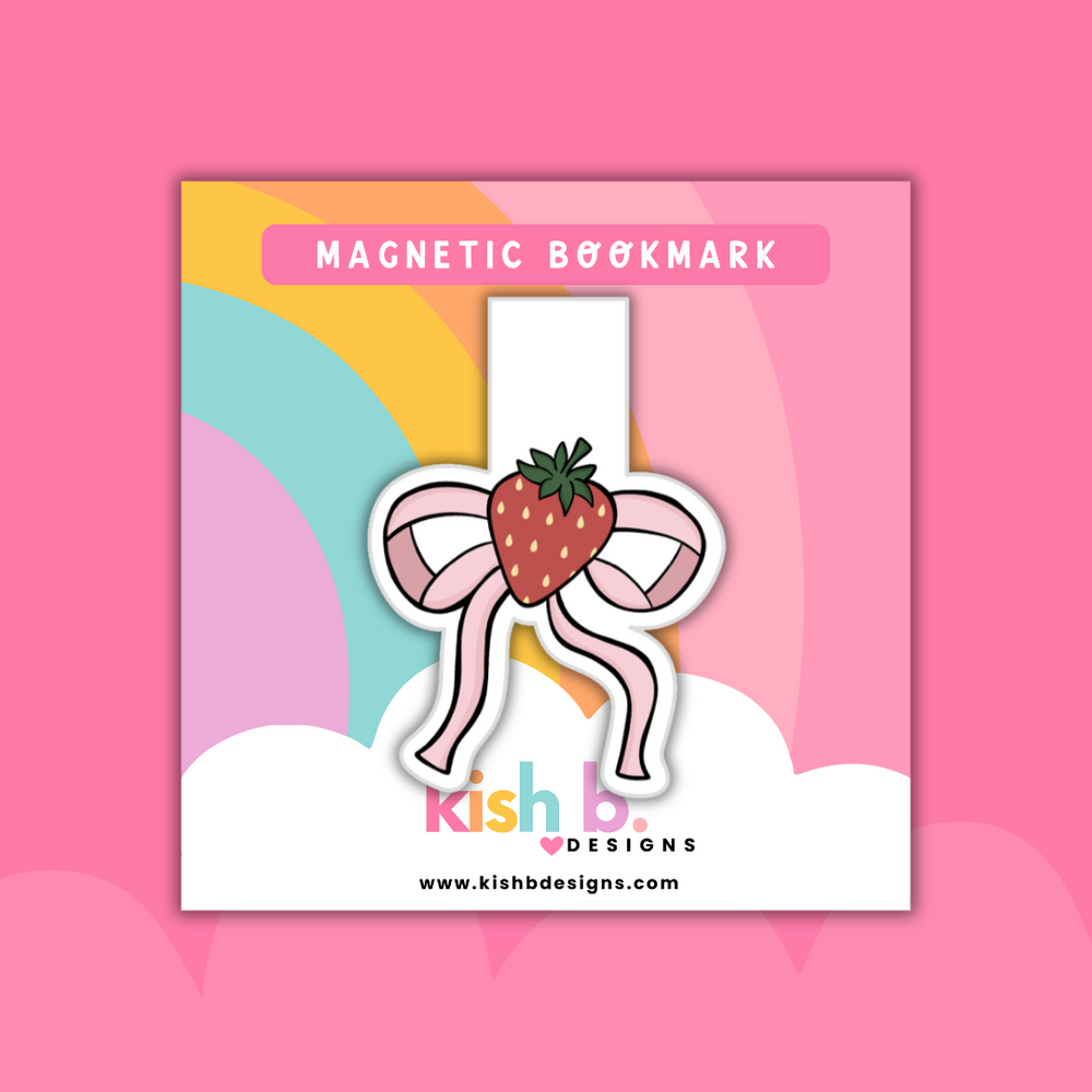 Strawberry Bow| Magnetic Bookmark (ONLINE ORDER ONLY)