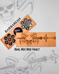 Barbarian | Engraved Dual Hex Dice Vault (ONLINE ORDER ONLY)