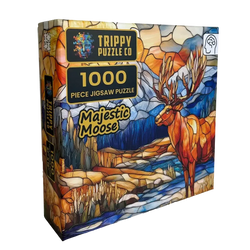 Majestic Moose 1000 Piece Jigsaw Puzzle Trippy