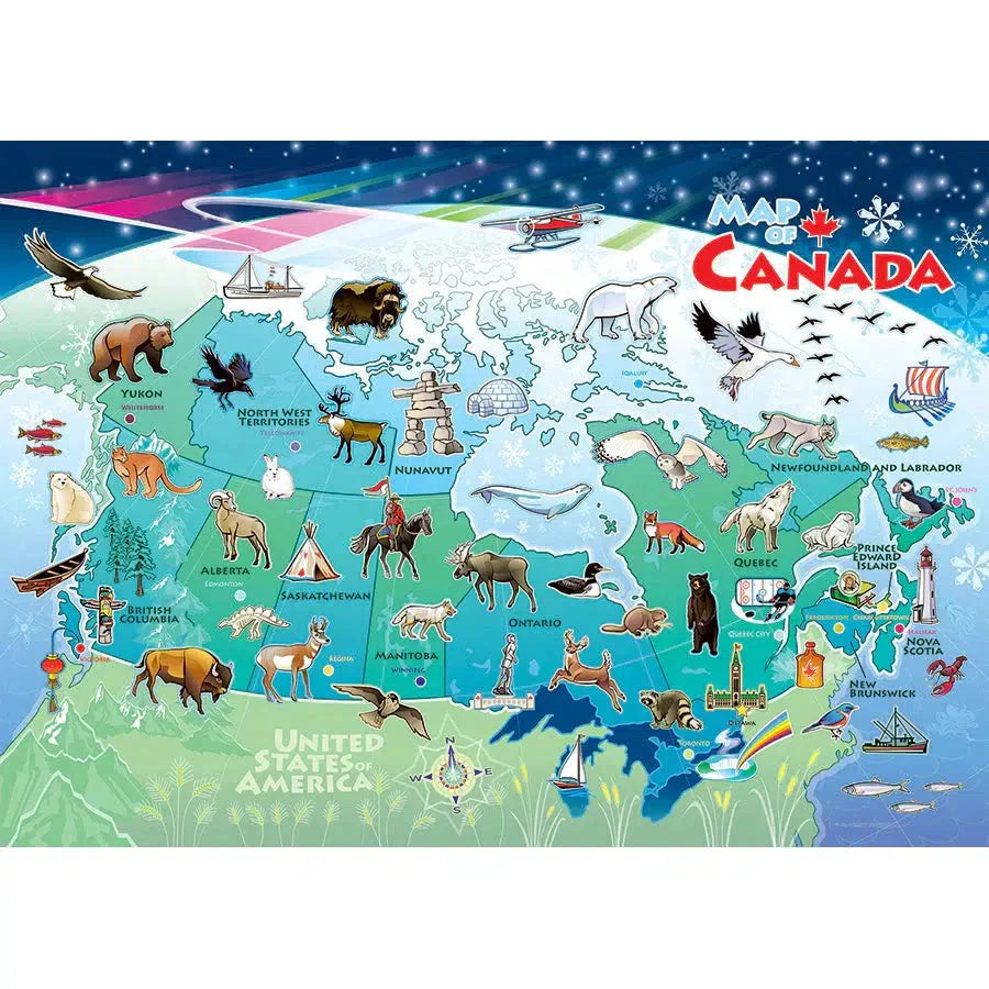 Map of Canada 35 Piece Tray Jigsaw Puzzle Cobble Hill (ONLINE ORDER ONLY)