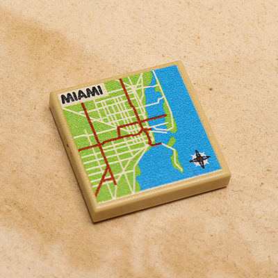B3 Customs® Miami, FL USA Map (2x2 Tile) (Online Order Only)