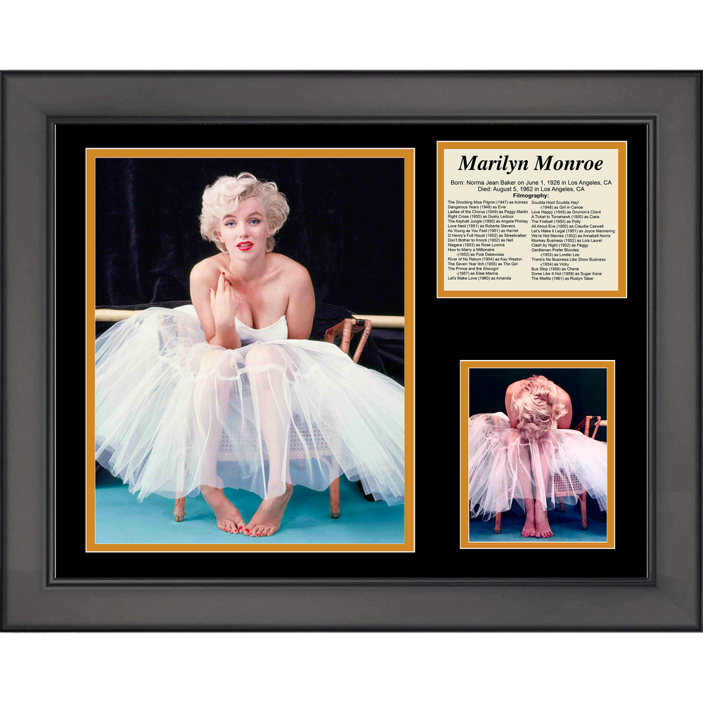 Framed Marilyn Monroe Ballerina Actor Filmography 11"x14" Movie Three Photo Collage (ONLINE ORDER ONLY)
