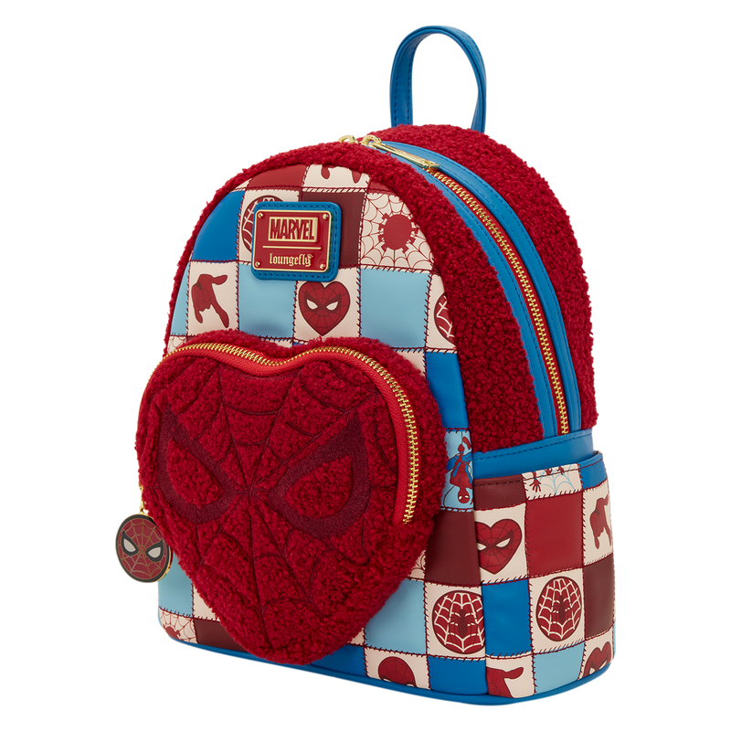 Marvel Spider-Man Sherpa Heart Mini Backpack by Loungefly (ONLINE ORDER ONLY)