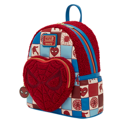 Marvel Spider-Man Sherpa Heart Mini Backpack by Loungefly (ONLINE ORDER ONLY)