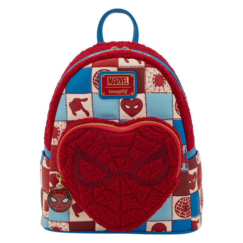 Marvel Spider-Man Sherpa Heart Mini Backpack by Loungefly (ONLINE ORDER ONLY)