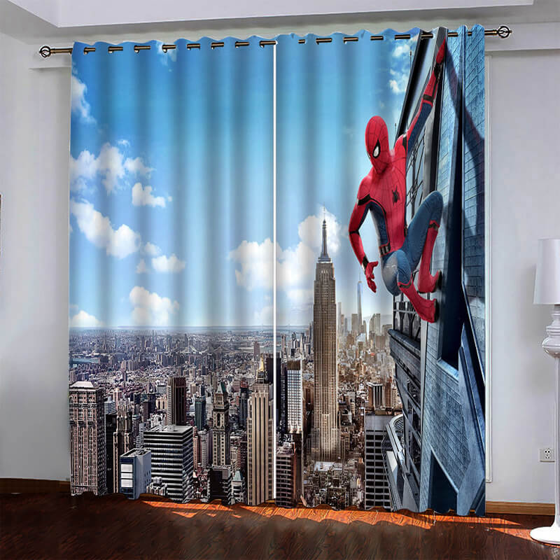 Marvel Spiderman Pattern Curtains Blackout Window Drapes (Online Order Only)