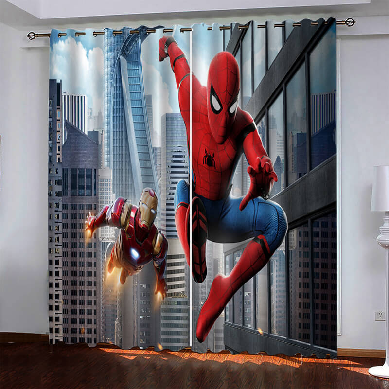 Marvel Spiderman Pattern Curtains Blackout Window Drapes (Online Order Only)